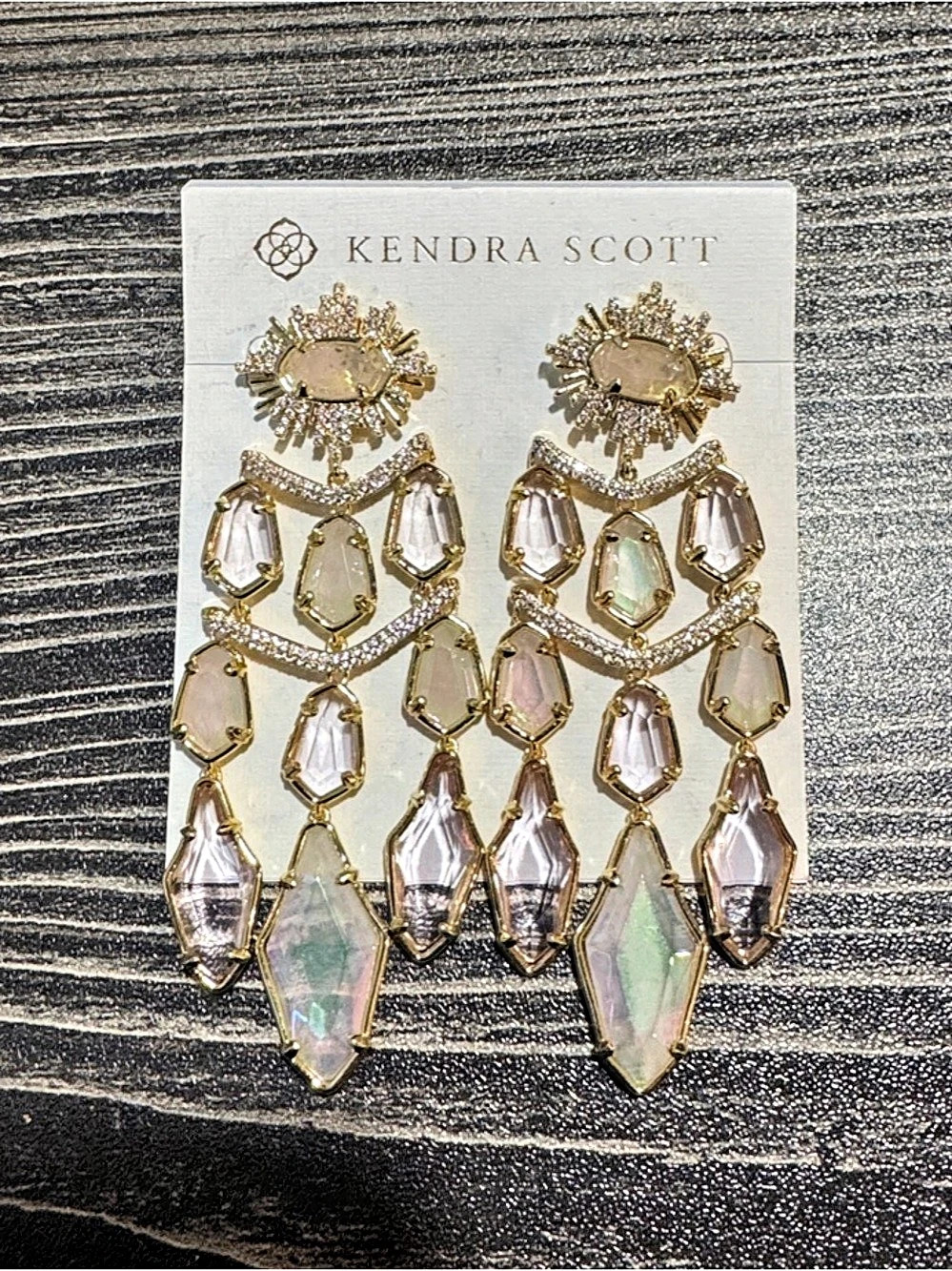 Kendra Scott Alexandria Tier Statement Earrings Gold Tone Drop Earrings NWT